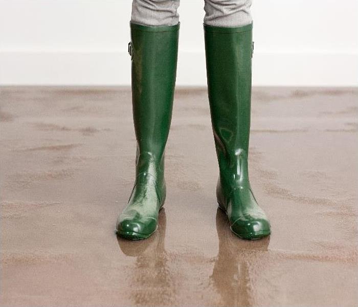 boots on flooded floor